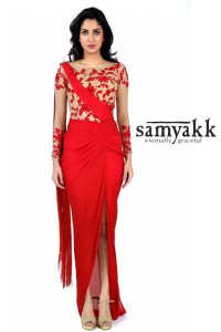 Indo – western styles saree draping