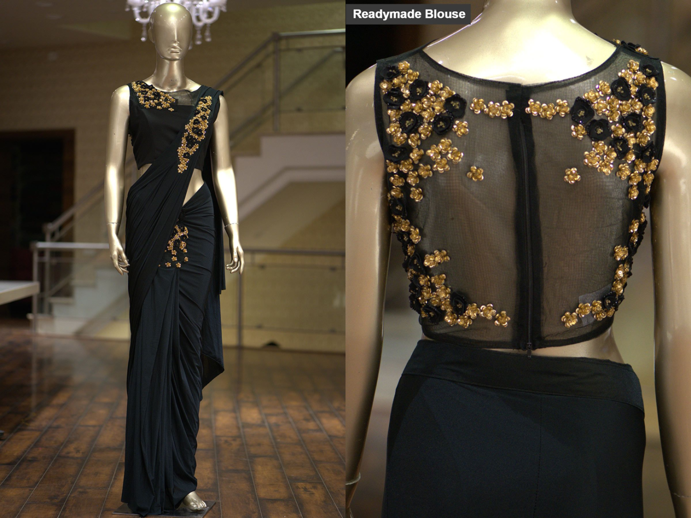 Applique embroidered Saree & Blouse