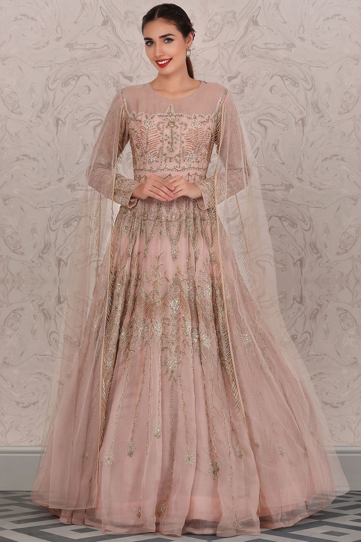 Cutdana Embroidered Evening Gown