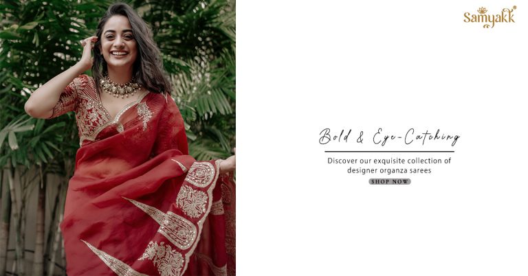 Orbansa Rocks Namitha Pramod Rocks Samyakk's Organza Saree - Samyakk: Sarees ...
