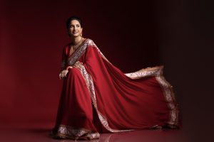 red Saree for Karwa Chauth