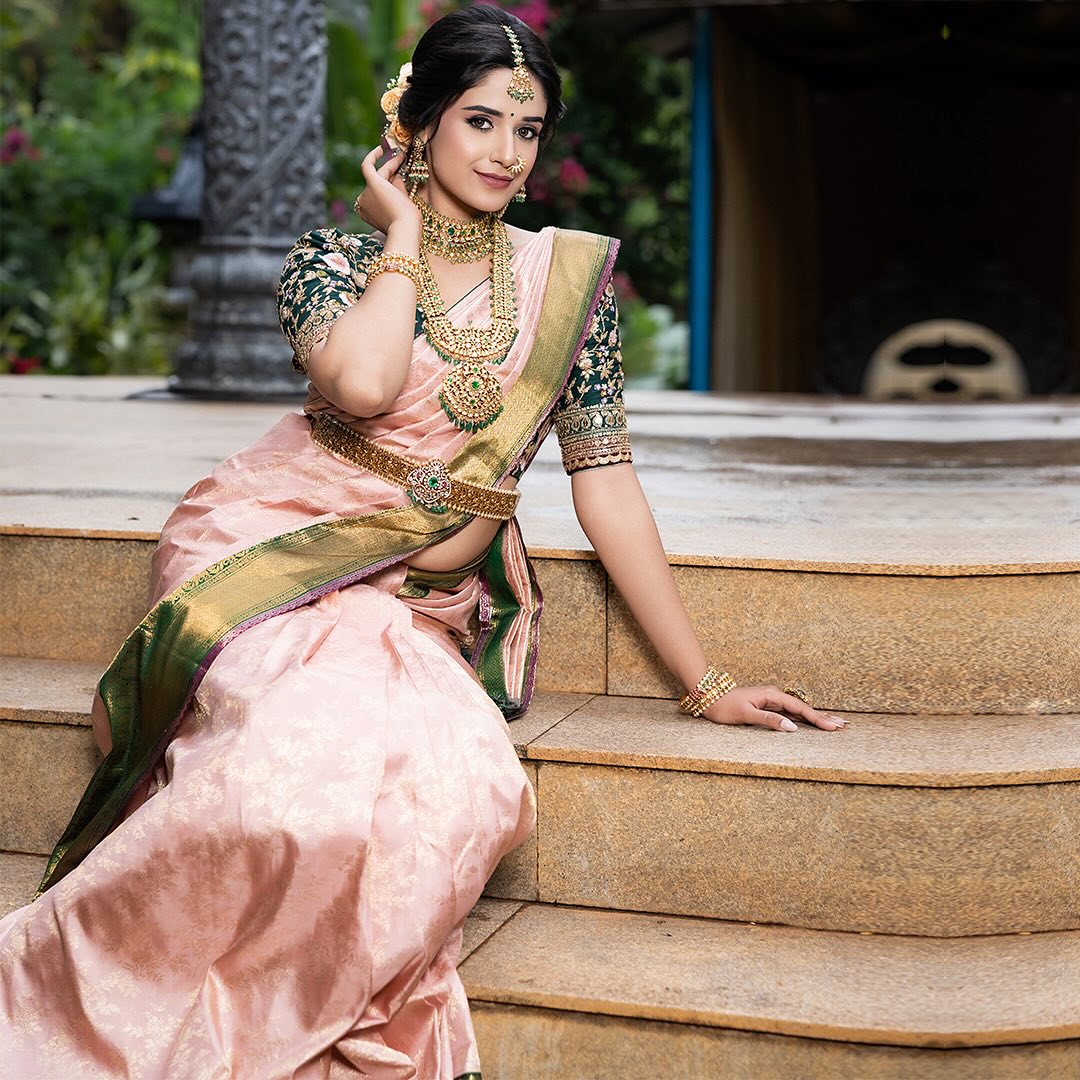 Pink Kanchipuram Silk Saree