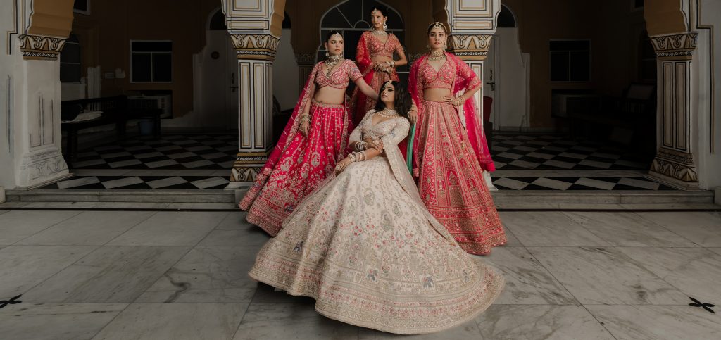 slim fit dress slacks Sparkling Champagne Gold Bridal Wedding Lehenga Set [product_title] | OORVI  DESAI