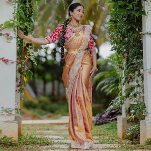 Pink Kanchipuram Tissue Designer Saree
