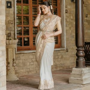 White Tissue Saree