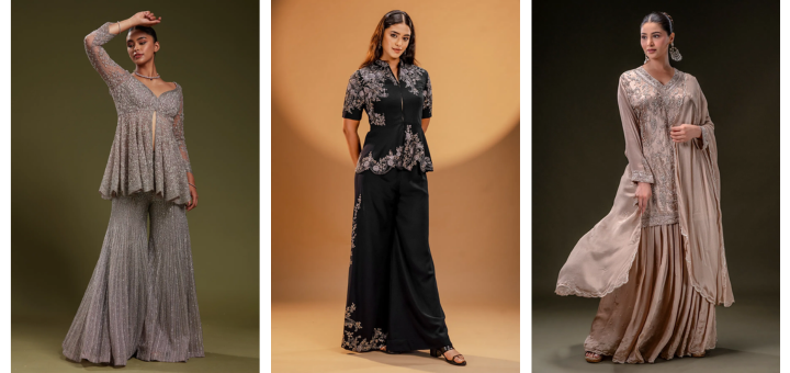 open lace back dress Designer Bazaar set Stylish Sharara Gharara For Women – Ibaadat By Jasmine main image 1
