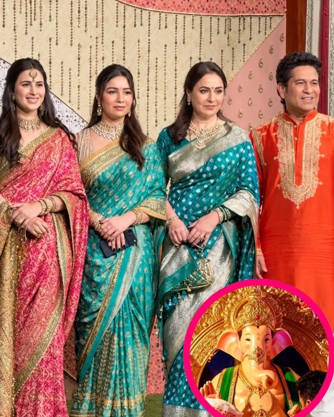 Sachin tendulkar family in Ganesh chathurti 2026 celebrations 4